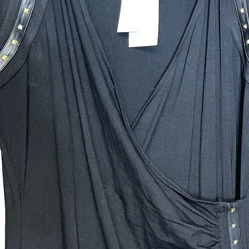 CARMEN by Carmen Marc Valvo dress black sexy studded mobwife MSRP $128 size L - Picture 4 of 5